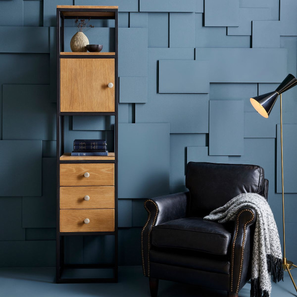 Metal and oak shelf